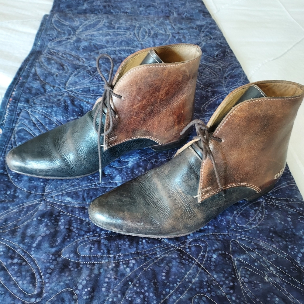 EUC Bed Stu Two-Tone Leather Ankle Boots, benchmade, Leather Lined, 8.5 - Picture 3 of 6